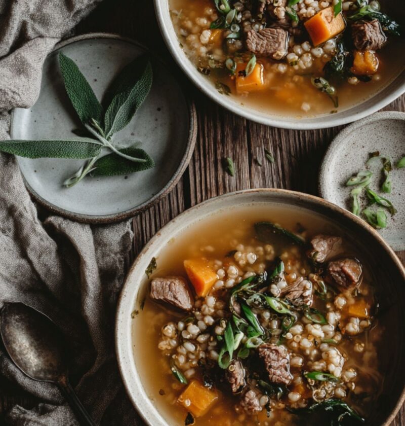 Low FODMAP Beef and Barley Soup Recipe