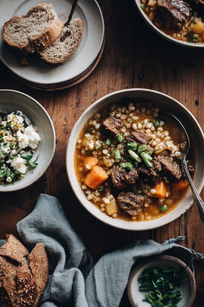 Low FODMAP Beef and Barley Soup Recipe