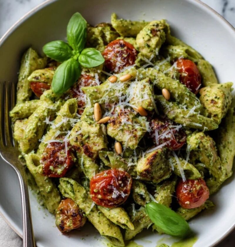 Low FODMAP Chicken Pesto Pasta Recipe