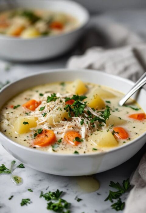 Low FODMAP Creamy Chicken Soup Recipe