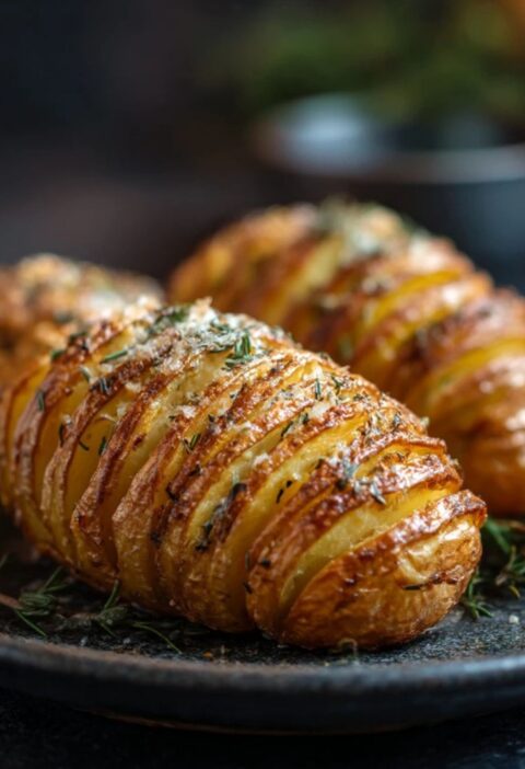 Low FODMAP Hasselback Potatoes Recipe