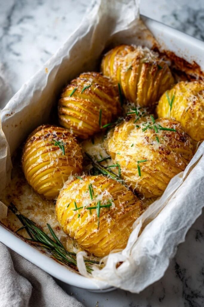 Low FODMAP Hasselback Potatoes Recipe