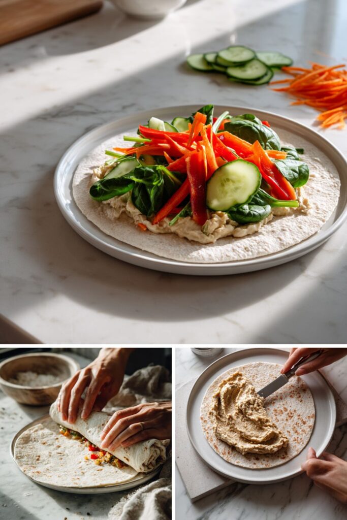 Low Sodium Veggie Hummus Wrap Recipe
