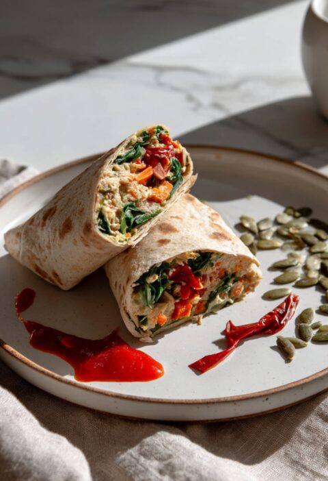 Low Sodium Veggie Hummus Wrap Recipe
