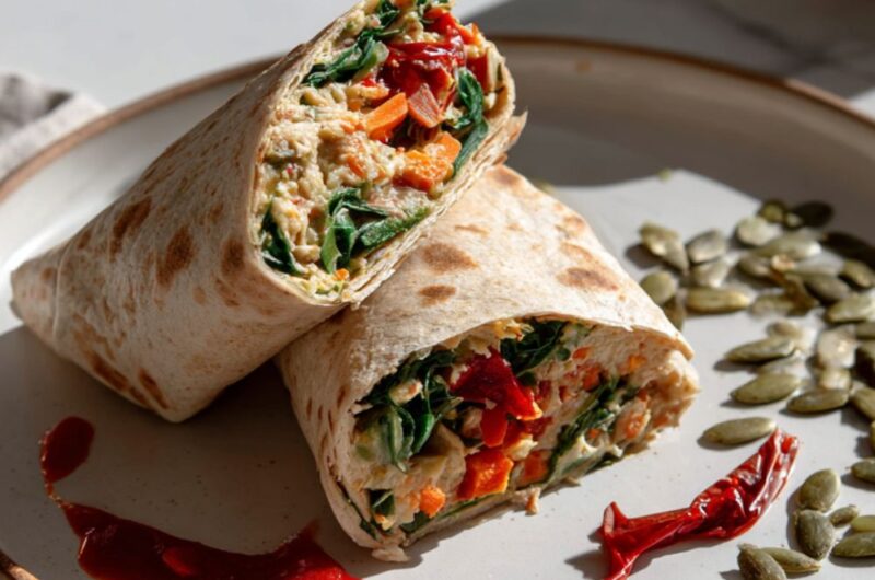 Low Sodium Veggie Hummus Wrap Recipe