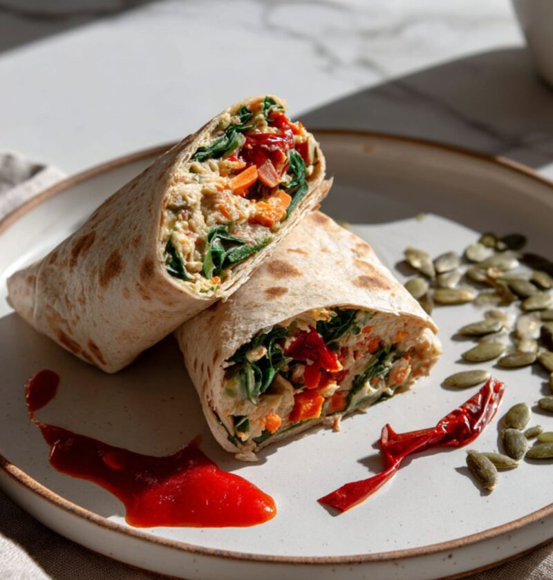 Low Sodium Veggie Hummus Wrap Recipe